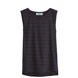 MIKA TOP BLUE & BROWN STRIPS
