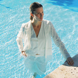 PINSTRIPE VEST WHITE