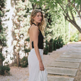 LONG LEG PINSTRIPE PANTS WHITE