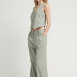 LONG LEG PINSTRIPE PANTS GREEN