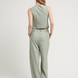 LONG LEG PINSTRIPE PANTS GREEN