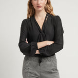TIE BLOUSE BLACK