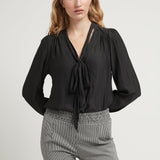 TIE BLOUSE BLACK