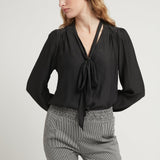 TIE BLOUSE BLACK