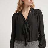 TIE BLOUSE BLACK