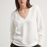 V KNIT TOP WHITE