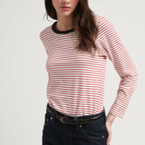 STRIPES NIKI COTTON TOP RED