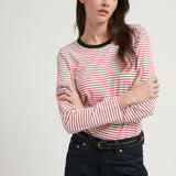 STRIPES NIKI COTTON TOP RED