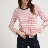 STRIPES NIKI COTTON TOP RED