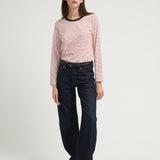 STRIPES NIKI COTTON TOP RED