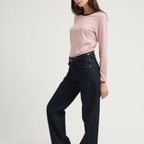 STRIPES NIKI COTTON TOP RED