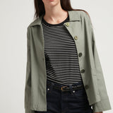 STRIPES NIKI COTTON TOP BLACK