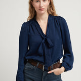 TIE BLOUSE BLUE