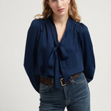TIE BLOUSE BLUE
