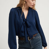 TIE BLOUSE BLUE