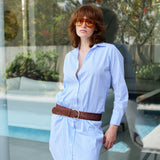 OFRAT GALABIA STRIPES DRESS BLUE(&WHITE)