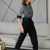 GALIT MIX STRIPES BLOUSE BLACK(&WHITE)