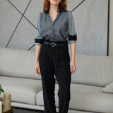 GALIT MIX STRIPES BLOUSE BLACK(&WHITE)