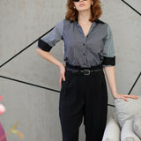 GALIT MIX STRIPES BLOUSE BLACK(&WHITE)