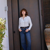 TAL MAN CROCHET BLOUSE WHITE