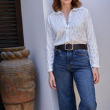 TAL MAN CROCHET BLOUSE WHITE