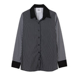 GALIT MIX STRIPES BLOUSE BLACK(&WHITE)