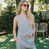 PINSTRIPE VEST GREY