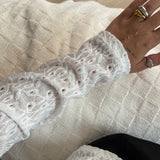 Orna flower lace blouse white