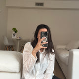 Orna flower lace blouse white