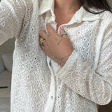 Orna flower lace blouse black