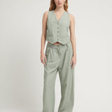 PINSTRIPE VEST GREEN