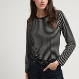 STRIPES NIKI COTTON TOP BLACK