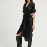MIKI WARP DRESS BLACK