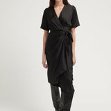 MIKI WARP DRESS BLACK