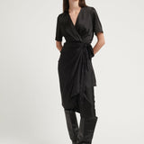 MIKI WARP DRESS BLACK