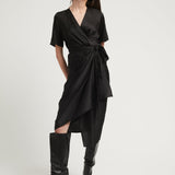 MIKI WARP DRESS BLACK