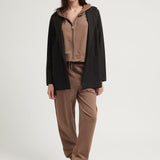 FRENCH TERRY MINI JACKET BROWN