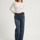 MICHAL LACE TOP WHITE