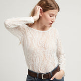 MICHAL LACE TOP WHITE