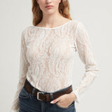 MICHAL LACE TOP WHITE