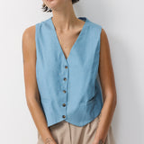 SHIELA VEST LIGHT BLUE