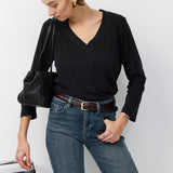 ELLA V TOP BLACK