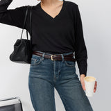 ELLA V TOP BLACK