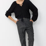 ALONA BUTTONS PANTS BLACK-STONE