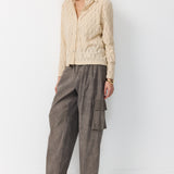 LIBI CROSHET BLOUSE MOCCA