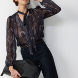 TIE BLOUSE BLACK