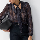 TIE BLOUSE BLACK