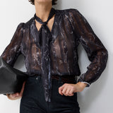 TIE BLOUSE BLACK