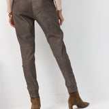 ALONA BUTTONS PANTS BROWN-STONE