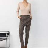ALONA BUTTONS PANTS BROWN-STONE